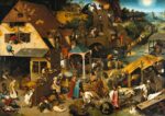 Netherlandish Proverbs, 1559, oil on oak wood by Pieter Brueghel the Elder